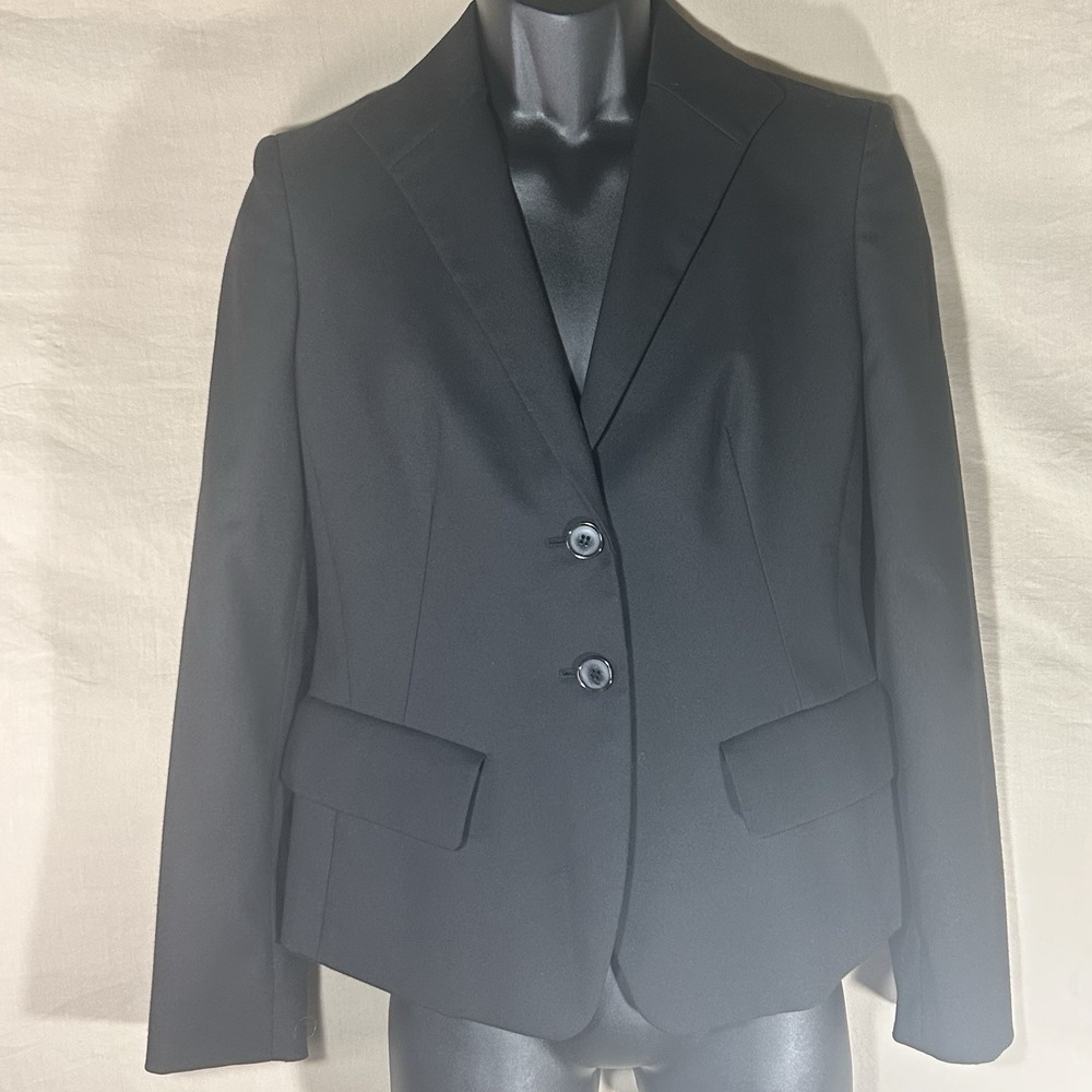 Jones New York Stretch Blazer Womens 4 Black Two Button‎ Career Jacket